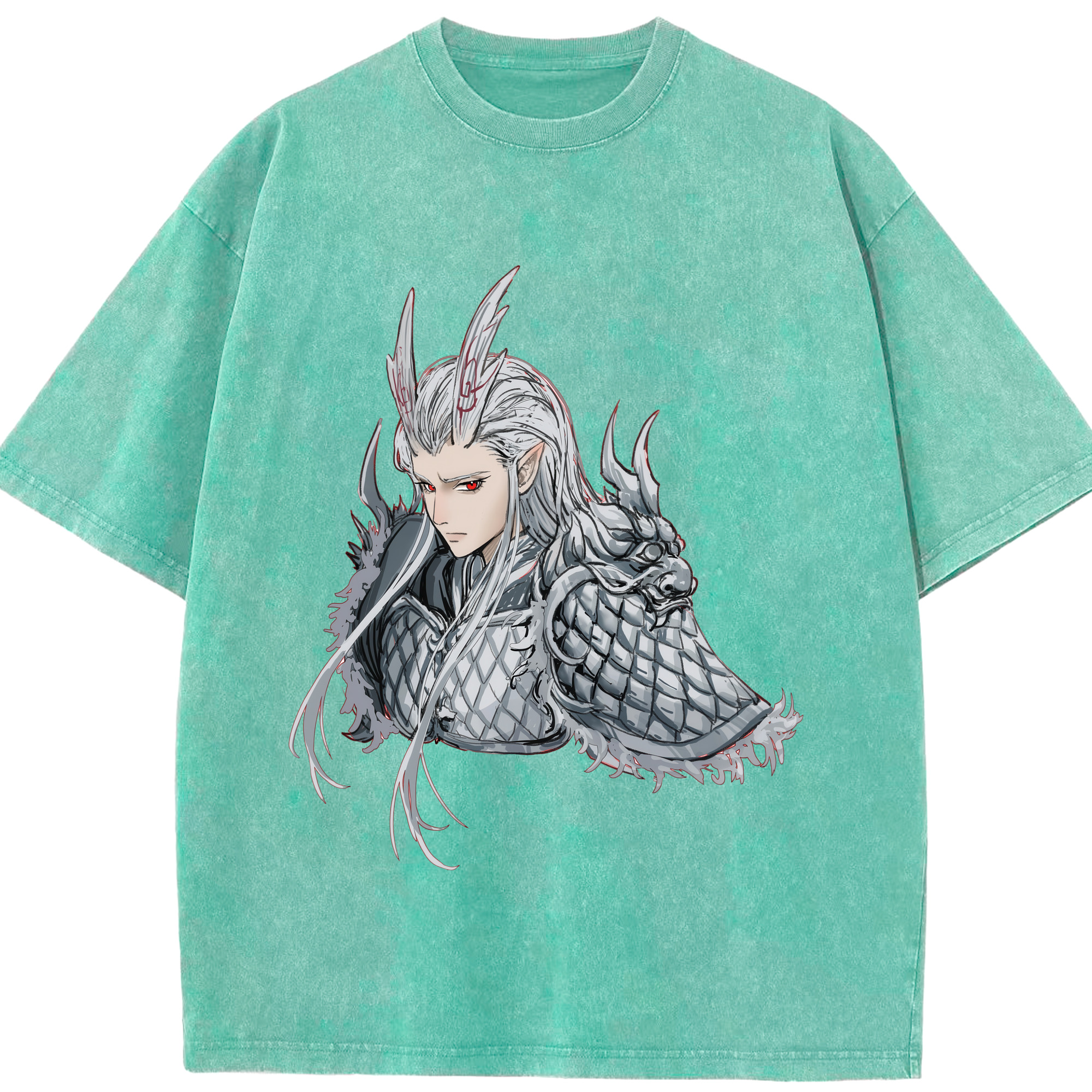 （画像用） Ne Zha 2 ナタ 魔童の大暴れ 綿100% ヴィンテージ風 半袖Tシャツ（フロントプリント）
